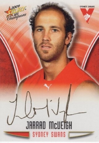 AFL - 2009 Select Champions - Foil Signature #FS54 - Jarrad McVeigh - Sydney Swans