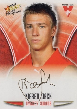 AFL - 2009 Select Champions - Foil Signature #FS56 - Kieren Jack - Sydney Swans
