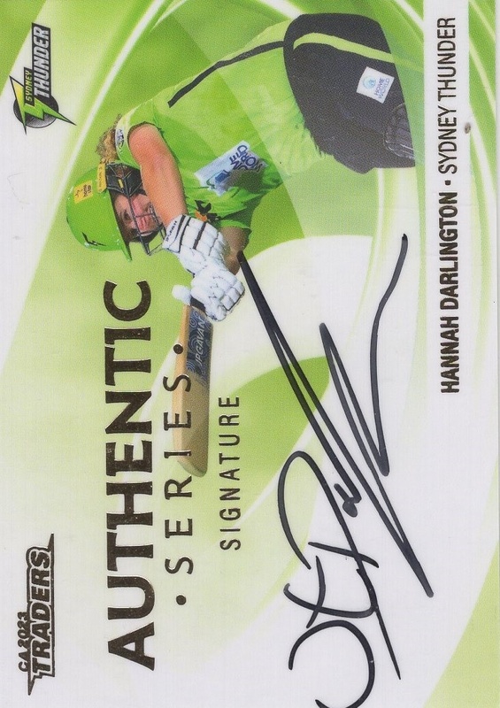 CRICKET - Traders 2023-24 - Authentic Signature Team #AST07 - Hannah Darlington AUTO, EXCH, SN28 - Sydney Thunder