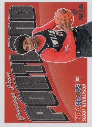 2023-24 Hoops - Rookie Greetings #03 - Scoot Henderson ROOKIE - Portland Trail Blazers