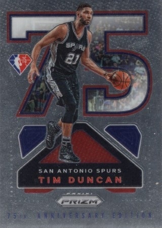 2021-22 Panini Prizm - NBA 75th Logo Retail #19 - Tim Duncan - San Antonio Spurs