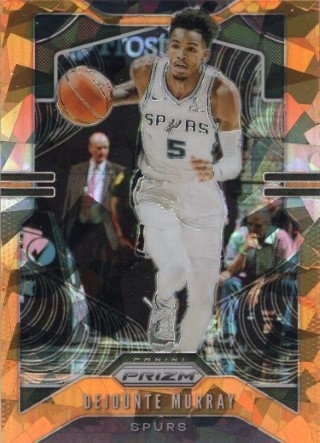 2019-20 Panini Prizm - Prizm Orange Ice #138 - Dejounte Murray - San Antonio Spurs