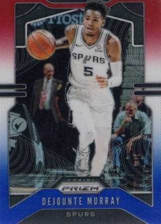 2019-20 Panini Prizm - Prizm Red, White & Blue #138 - Dejounte Murray - San Antonio Spurs