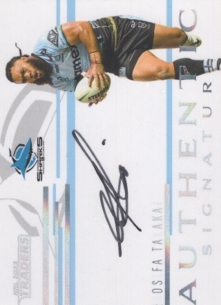 NRL - 2023 Traders - Authentic Signature White #ASW04 - Siosifa Talakai AUTO, SN100 - Cronulla Sharks