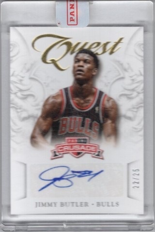 2012-13 Panini Crusade - Quest Autographs Gold #13 - Jimmy Butler ROOKIE, AUTO, SN25 - Chicago Bulls