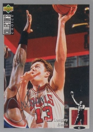 1994-95 Collector's Choice - Silver Signature #213 - Luc Longley - Chicago Bulls