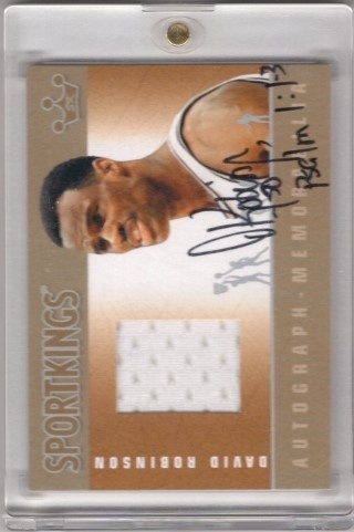 2012 Sportkings - Series E - Autograph Memorabilia Silver Version #AM-DRO2 - David Robinson AUTO, MEM, PR40 - San Antonio Spurs