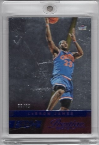 2014-15 Prestige Plus - Bonus Shots Blue #047 - LeBron James SN99 - Cleveland Cavaliers