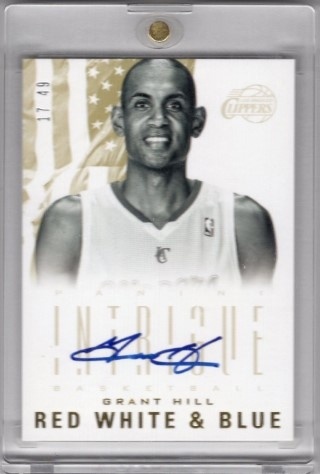 2012-13 Panini Intrigue - Red White and Blue Autographs #17 - Grant Hill AUTO, SN49 - LA Clippers