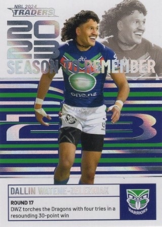 NRL - 2024 Traders - Season to Remember #SR47 - Dallin Watene-Zelezniak - New Zealand Warriors