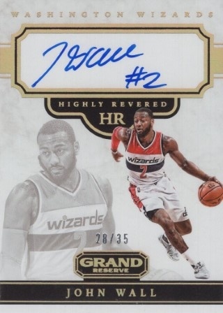 2016-17 Panini Grand Reserve - Highly Revered #03 - John Wall AUTO, SN35 - Washington Wizards