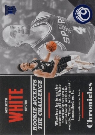 2017-18 Panini Chronicles - Blue #113 - Derrick White ROOKIE, SN199 - San Antonio Spurs