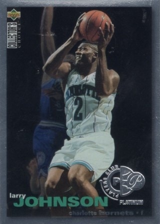 1995-96 Collector's Choice - Platinum Player's Club #002 - Larry Johnson - Charlotte Hornets