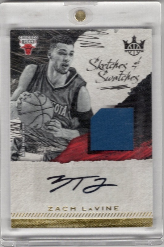 2017-18 Court Kings - Sketches & Swatches #SS-ZL - Zach LaVine AUTO, MEM, SN146 - Chicago Bulls