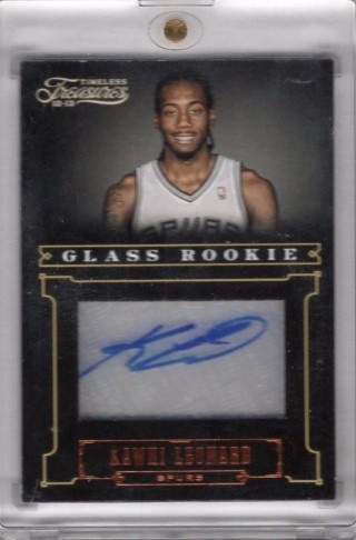 2012-13 Timeless Treasures - Glass Rookie Autographs #202 - Kawhi Leonard ROOKIE, AUTO, SN499 - San Antonio Spurs