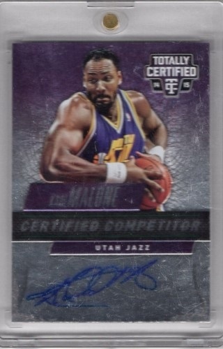 2014-15 Totally Certified - Competitor Autographs #C-KM - Karl Malone AUTO, SN49 - Utah Jazz