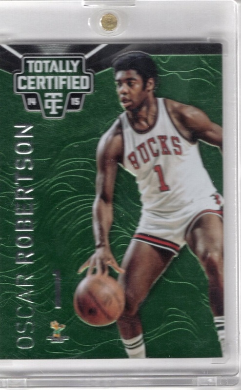 2014-15 Totally Certified -  Platinum Green #128a - Oscar Robertson SN5 - Milwaukee Bucks