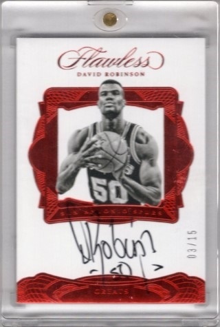 2016-17 Panini Flawless - Flawless Autographs Ruby  #FA-DR - David Robinson AUTO, SN15 - San Antonio Spurs