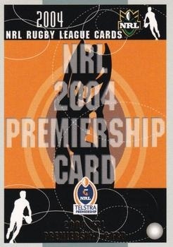 NRL - 2004 Select Authentic - Premiership Predictor #PC10 - 2004 NRL Premiership Card PR450 - Penrith Panthers