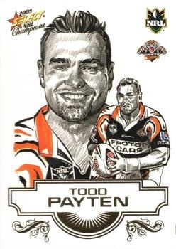 NRL - 2008 Select Champions - Sketch Cards #SK31 - Todd Payten - Wests Tigers