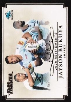 NRL - 2021 Traders - Retirements 2020 #R03 - Jayson Bukuya - Cronulla Sharks