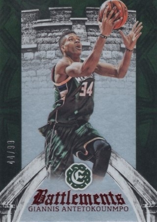 2016-17 Panini Excalibur - Battlements Red #16 - Giannis Antetokounmpo SN99 - Milwaukee Bucks