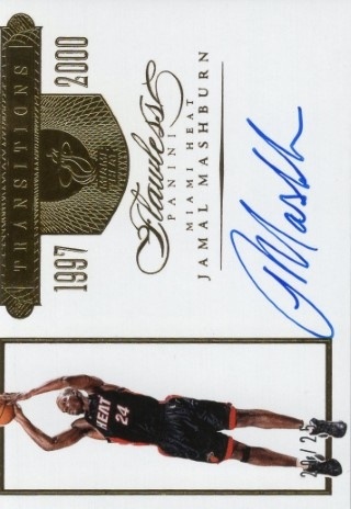 2015-16 Panini Flawless - Transitions #TR-JM3 - Jamal Mashburn AU, SN25 - Miami Heat