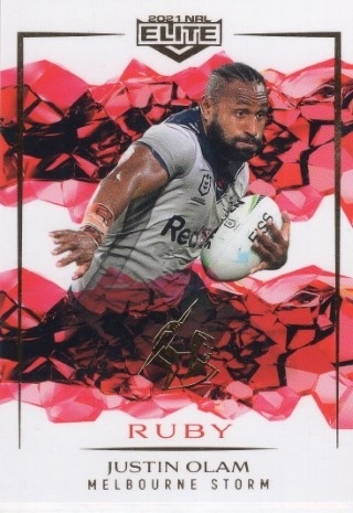 NRL - 2021 Elite - Mojo Ruby #MR061 - Justin Olam SN46 - Melbourne Storm