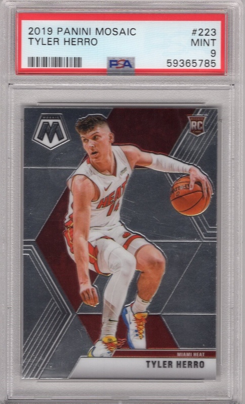 GRADED - 2019-20 Panini Mosaic - #223 Tyler Herro ROOKIE - PSA 9 - Miami Heat
