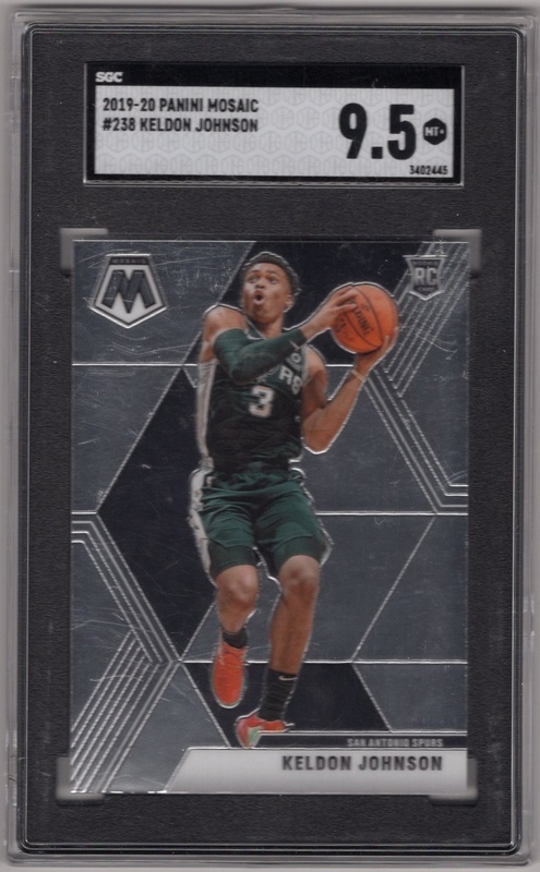 GRADED - 2019-20 Panini Mosaic - #238 Keldon Johnson ROOKIE - SGC 9.5 - San Antonio Spurs