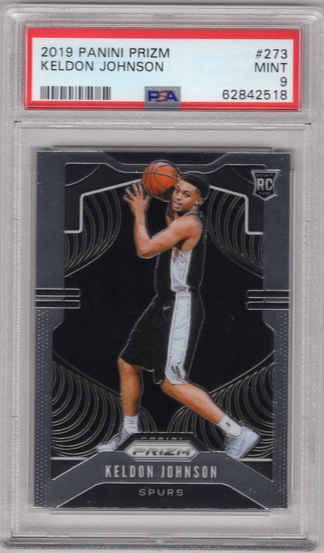 GRADED - 2019-20 Panini Prizm - #273 Keldon Johnson ROOKIE - PSA 9 - San Antonio Spurs