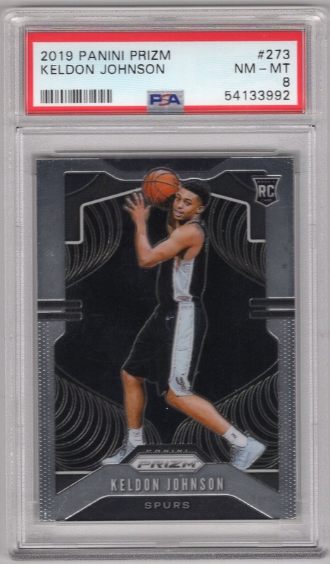 GRADED - 2019-20 Panini Prizm - #273 Keldon Johnson ROOKIE - PSA 8 - San Antonio Spurs