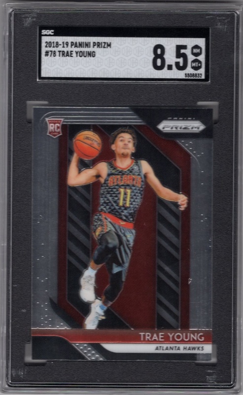 GRADED - 2018-19 Panini Prizm -  #078 - Trae Young ROOKIE - SGC 8.5 - Atlanta Hawks
