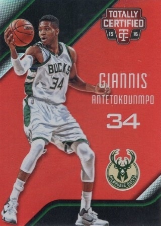 2015-16 Totally Certified - Mirror Red #024 - Giannis Antetokounmpo SN149 - Milwaukee Bucks