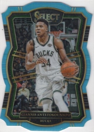 2017-18 Select - Light Blue Prizms Die Cut #147 - Giannis Antetokounmpo SN185 - Milwaukee Bucks
