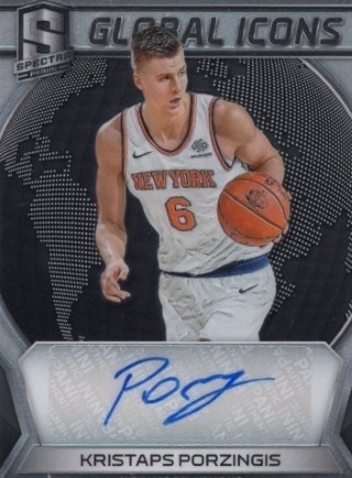 2017-18 Panini Spectra - Global Icons Autographs #GI-KPZ - Kristaps Porzingis AUTO, SN99 - New York Knicks