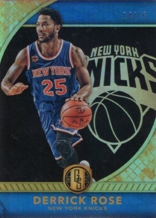 2016-17 Panini Gold Standard - Black #045 - Derrick Rose SN15 - New York Knicks