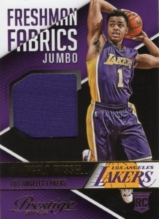2015-16 Prestige - Freshman Fabrics Jumbo #FFJ-DR - D'Angelo Russell MEM - LA Lakers