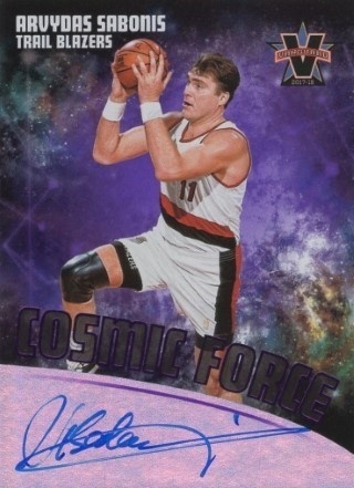 2017-18 Panini Vanguard - Cosmic Force Signatures Purple #CF-ASB - Arvydas Sabonis AUTO, SN25 - Portland Trail Blazers