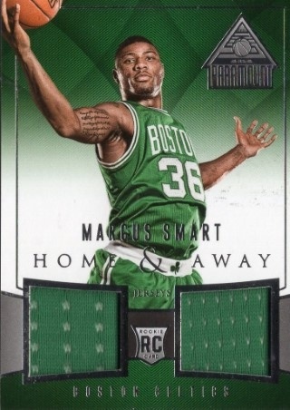2014-15 Paramount - Rookies Home and Away Jerseys #31 - Marcus Smart ROOKIE MEM, SN40 - Boston Celtics