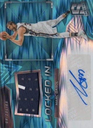 2016-17 Panini Spectra - Locked In Autographed Memorabilia Neon Blue #16 - Marc Gasol AUTO, MEM, SN99 - Memphis Grizzlies
