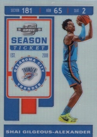 2019-20 Panini Contenders Optic - Silver #054 - Shai Gilgeous-Alexander - OKC Thunder