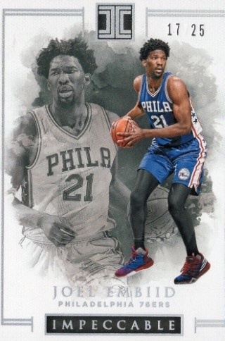 2016-17 Panini Impeccable - Holo Silver #060 - Joel Embiid SN25 - Philadelphia 76ers