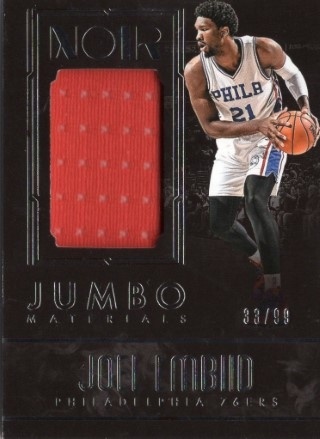 2016-17 Panini Noir - Jumbo Materials #19 - Joel Embiid MEM, SN99 - Philadelphia 76ers