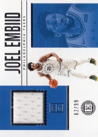 2018-19 Panini Encased - Materials #M-JE - Joel Embiid MEM, SN99 - Philadelphia 76ers