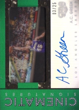 2015-16 Panini Gala - Cinematic Signatures Veterans / Legends Jade #CS-ACG - A.C. Green AUTO, SN25 - LA Lakers