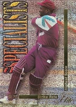 CRICKET - 1996 Futera Elite - The Specialists #TS01 - Brian Lara SN6000 - West Indies