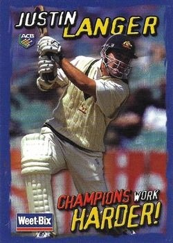 CRICKET - 2002-03 Weet Bix - Champions Work Harder! - #05 Justin Langer - Australia