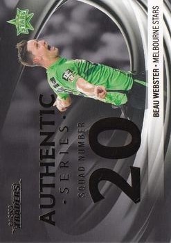 CRICKET - Traders 2023-24 - Authentics Foil Number #AN07 - Beau Webster - Melbourne Stars