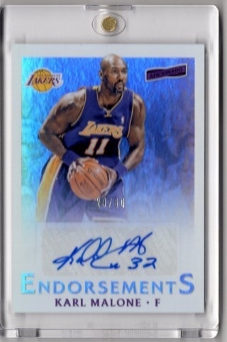 2016-17 Panini Aficionado - Endorsements Autographs #43 - Karl Malone AUTO, SN60 - LA Lakers